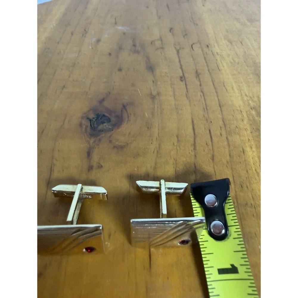 Vintage Gold Tone‎ Cufflinks Swivel Back Square Textured PAT 2472958 Classic
